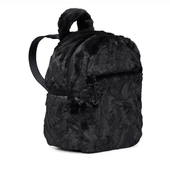 NIKE Elegant White Faux Fur Backpack - Picture 2 of 7